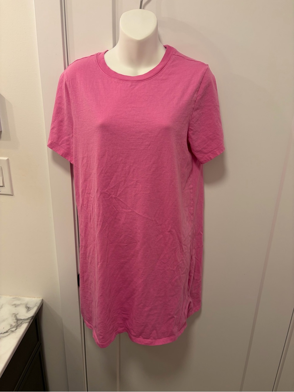 Old Navy Pink Short Sleeve Midi Dress